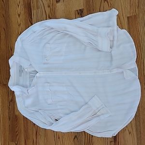 Pink and white long sleeve button down